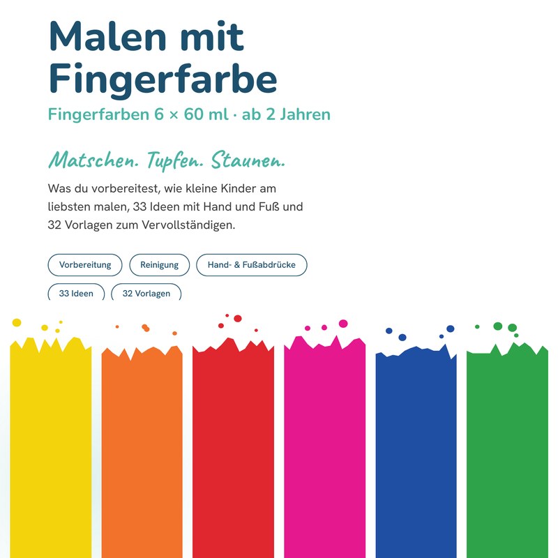 Cover: Malen mit Fingerfarbe – Anleitung, Ideen und 32 Vorlagen