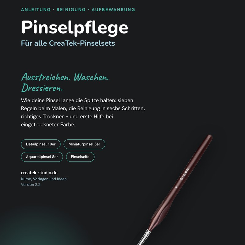 Cover: Pinselpflege – Reinigung, Trocknen, Aufbewahrung